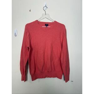 J.Crew Coral 100% Cotton Garter Stitch Crewneck Sweater AF460 Men’s Medium Prepp